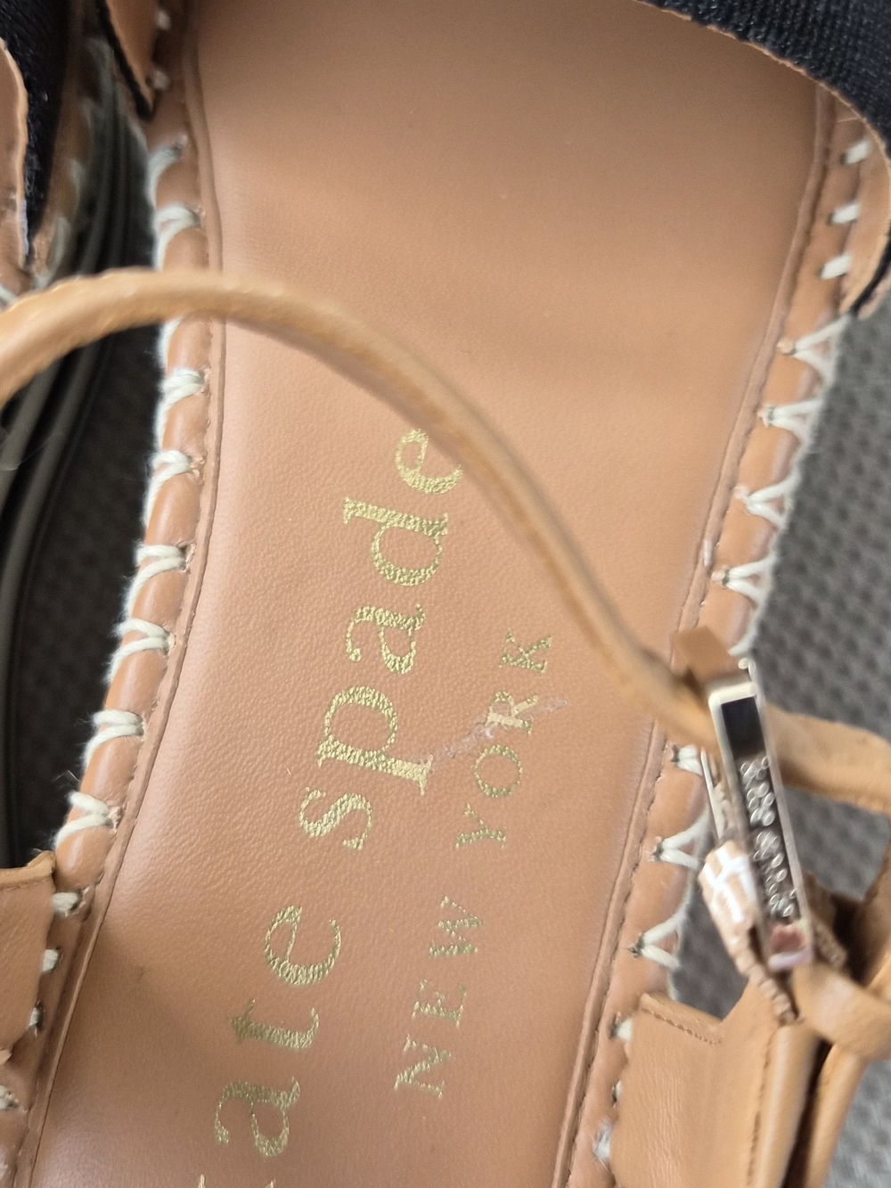 kate spade Tan and Black Striped Slingback Espadrilles - Picture 5 of 7